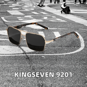 Gafas de Sol Polarizadas Rectangulares <span class=keywords><strong>KINGSEVEN</strong></span>, Último Modelo, Protección UV400, Color Blanco Aluminio Rojo 9201, para Conducir al Aire Libre - Product Image 2