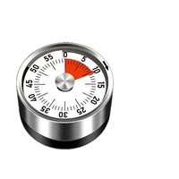 Edelstahl Mechanischer Wecker Timer mit Magnetfunktion Rundes Design Festzeitfunktion und Countdown Ohne Batterie