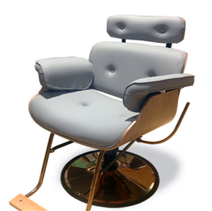 Bán Hot Vintage thợ cắt tóc hiện đại grey pháp da tổng hợp cơ sở thép không gỉ thủy lực Vàng Phong Cách salon tóc ghế - Product Image 6