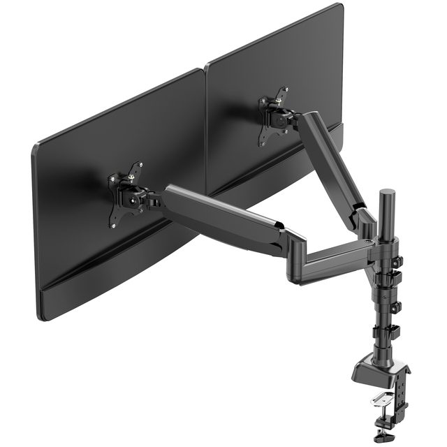 Height Adjustable Gas Spring Monitor Arm With Dual USB Ports for Screen up to 27"