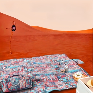 Tapis de pique-nique en gros, personnalisable avec logo, en polyester imperméable, couverture d'extérieur, cadeau promotionnel pour événements d'entreprise - Product Image 3