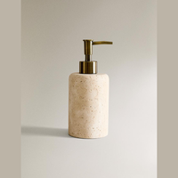 Ensemble de boîte à bijoux et de porte-savon en résine écologique effet travertin élégant, six pièces, pour la décoration de la salle de bain et de la maison