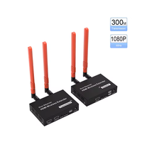 Extensor KVM Inalámbrico HDTV de 5.8G, 300m, 1080P, Kit de Transmisor y Receptor USB, Salida en Bucle IR HD para PC, TV, DVD