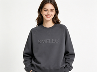 Sudadera con Capucha Personalizada OEM con Logotipo 3D en Relieve para Hombre y Mujer, Cuello Redondo, Impermeable, Estilo Urbano, 100% Algodón, Manga Farol
