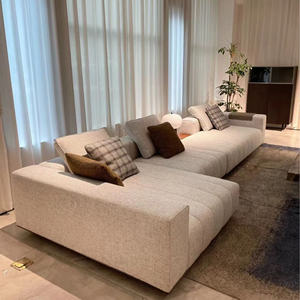 नए डिजाइन लाउंज इटैलियन मॉड्यूलर शैली उच्च अंत कपास आधुनिक न्यूनतम रहने वाले कमरे सोफे 3 सीटर रहने वाले कमरे सोफे - Product Image 6