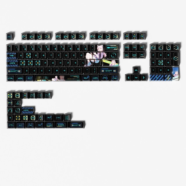 Magnetic keycaps, PBT dye-sublimated transparent backlit keycaps, gaming keycap set, 148 keys