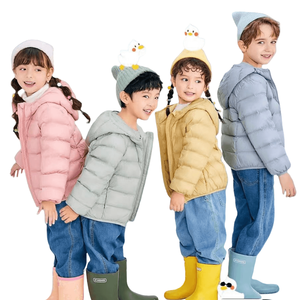 Doudoune légère décontractée pour enfants Style d'hiver pour garçons <span class=keywords><strong>et</strong></span> filles bébé <span class=keywords><strong>manteau</strong></span> court en duvet de canard <span class=keywords><strong>blanc</strong></span> à capuche - Product Image 2