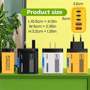 <span class=keywords><strong>5</strong></span> पोर्ट 240 डब्ल्यू <span class=keywords><strong>USB</strong></span>-C वॉल चार्जर त्वरित चार्ज 3.0 240w टाइप-सी यूएसबी सी सेल फोन चार्जर फास्ट चार्जिंग ट्रैवल एडाप्टर - Product Image 2