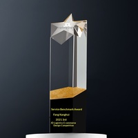Trophée en cristal haut de gamme, élégant, créatif, en forme d'étoile, moderne et minimaliste, idéal pour les équipes de collaboration gagnant-gagnant