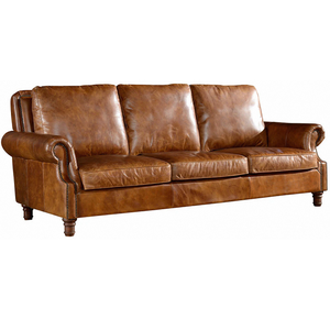 Elegante Sofá Chesterfield de Cuero de 3 Plazas con Artesanía de Alta Calidad, Asientos Cómodos y Diseño Clásico Perfecto - Product Image 1