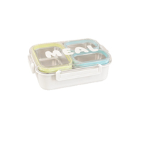 Boîte à lunch portable pour enfants, sans BPA, étanche, en acier inoxydable 304, 3 compartiments, réutilisable, pour l'école