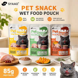 Nourriture humide pour chats au poulet et au lait de chèvre, sans colorants artificiels, saine et savoureuse, sachet de 80 g pour chatons et chats adultes - Product Image 1