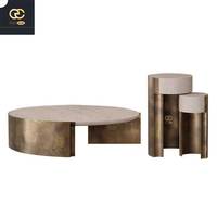2026 Neuestes Modell Italienischer Hochwertiger Marmor-Kombinations-Couchtisch Villa Wohnzimmer-Set Design Runder Couchtisch