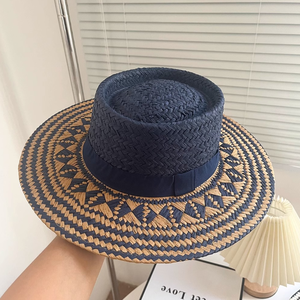 A091902 <span class=keywords><strong>Sombrero</strong></span> <span class=keywords><strong>de</strong></span> paja <span class=keywords><strong>de</strong></span> papel <span class=keywords><strong>de</strong></span> <span class=keywords><strong>ala</strong></span> plana <span class=keywords><strong>de</strong></span> verano para playa Unisex Moda y muestra <span class=keywords><strong>Sombrero</strong></span> <span class=keywords><strong>Cordobes</strong></span> para viajes - Product Image 4