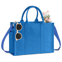 Grand sac fourre-tout en toile pour femmes avec fermeture éclair et compartiments sac à main de messager biblique avec poches