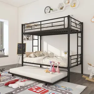 2024 yeni gelenler tam boy yetişkin Loft yatak odası mobilyası Metal karyola iskeleti çiftli ranza Set
