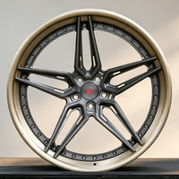 Jantes forgées sur mesure en 2 parties à déport profond 5x114.3 5x120 5x112 19-24 pouces en alliage brossé pour M5 M8 X5 C8 SF90 992 GTS RS6 RS7
