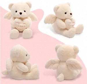 factory direct Customized Free Sample Stuffed Angel teddy bear toy/gift stuffed plush white angel teddy bear toy promotional
