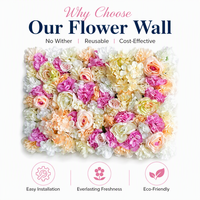 Panel de Flores Artificiales Multicolor al por Mayor, Pared de Flores de Seda de Rosa y Peonía para Fondo de Boda, Fiesta, Cabina de Fotos, Eventos y Decoración del Hogar