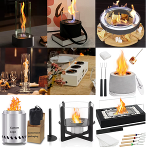 Braciere Portatile Moderno in Cemento con Combustibile <span class=keywords><strong>Bioetanolo</strong></span>, Caminetto Senza Fumo per Interni/Esterni - Product Image 6