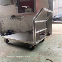 Chariot utilitaire en acier inoxydable sur mesure, robuste, à plateau épaissi, pour la logistique, en stock à Shanghai