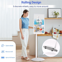 Televisor Portátil LCD de 32 Pulgadas FHD IPS con Pantalla Táctil, Mini Smart TV con Sistema Android 12, Wifi, RJ45, USB, NFC, Soporte, Gabinete Blanco, Retroiluminación LED