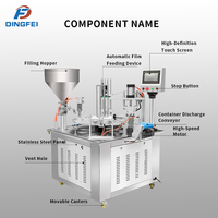 Machine de scellage entièrement automatique pour gobelets et contenants alimentaires en aluminium; Unité de remplissage de sauces capable de produire trois contenants
