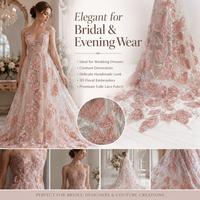Tissu de dentelle perlée 3D de luxe écologique 2026 avec cordon floral, broderie de sequins scintillants pour mariage, personnalisable OEM, échantillon gratuit