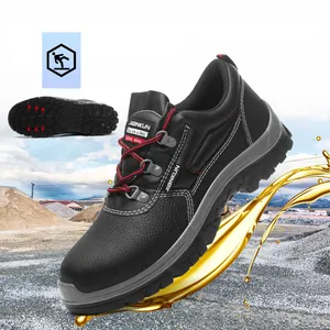 JIANKUN Chaussures de sécurité industrielle pour hommes bottes en cuir anneaux d'orteil en acier inoxydable Anti-Impact Caractéristique de sécurité de protection