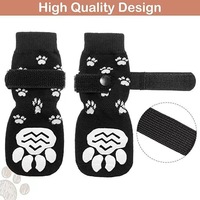 Chaussettes pour animaux de compagnie transfrontalières en coton pour intérieur, lot de 4, respirantes, antidérapantes, anti-chute, silencieuses, design color-block, toutes saisons, pour animaux de taille moyenne