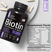 Complément alimentaire OEM à la biotine pour la peau, les cheveux, les ongles, le collagène, capsules de soins alimentaires, compléments à base de plantes