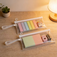 Étui à crayons transparent minimaliste pour les examens, format A6, sac de rangement à fermeture éclair, logo imprimé, papeterie personnalisée, école, bureau