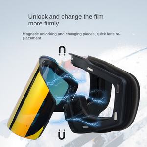 Occhiali da Sci Magnetici Transfrontalieri con Lenti a Specchio Antiappannamento a Doppio Strato, Ampio Campo Visivo, Occhiali Cilindrici per Montagna - Product Image 4