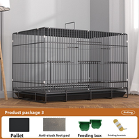 Grande cage à oiseaux en fer pour deux oiseaux avec cloison amovible, cage d'élevage pour pigeons, canaris, petits animaux domestiques