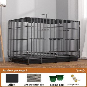 Grande chambre double Cage à canari en fer massif Cage à oiseaux écologique avec surface brillante pour petits animaux de compagnie - Product Image 6