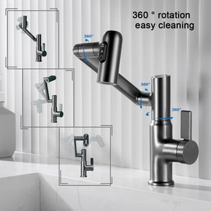 <span class=keywords><strong>Rubinetto</strong></span> da Bagno Monocomando Moderno con Braccio Robotico Girevole a <span class=keywords><strong>1080</strong></span> <span class=keywords><strong>Gradi</strong></span>, Montaggio su Piano, Display LED Temperatura in Ceramica, Ottone - Product Image 3