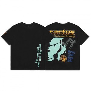 T-shirt casual a maniche corte con stampa <span class=keywords><strong>Travis</strong></span> Scott <span class=keywords><strong>Cactus</strong></span> Jack Beauty Tide Face Rose Stone Pattern - Product Image 3