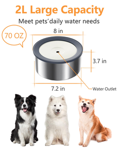 Hot Sale Non slip Stainless Steel Pet Dog Slow Water Food Bowl Pet Floating Bowl Custom logo - Product Image 5