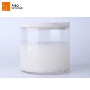 Mejor Precio de fábrica en venta <span class=keywords><strong>casa</strong></span> decorativa esmerilado claro blanco frasco de vidrio vela con polyresin mármol tapa - Product Image 2