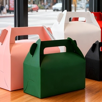Conteneurs d'emballage alimentaire écologiques Boulangerie Traiteur Restaurant Boîtes à emporter en papier portables colorées avec poignée