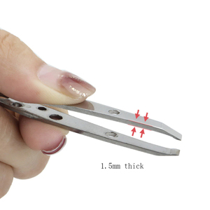 Pince à épiler pour sourcils et cils en acier inoxydable, pointe de précision, applicateur de faux cils, outil de salon de beauté - Product Image 2