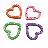 KC551 Kleurrijke Legering Olie-Druppel Hart Veerclip Open-End Geschilderde Ring Tas & Sleutelhanger DIY Sieraden Accessoires
