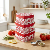 Caja de regalo de cartón con forma de corazón, caja de papel con estampado de mariposa roja, embalaje para regalo de dulces de San Valentín, 3 uds.