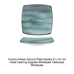 Assiette carrée bleue artisanale 31 × 31 cm Corona Pa1604912912 - Product Image 2