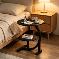 Table basse moderne minimaliste luxueuse et écologique avec plateau en bois durable et structure en acier carbone, meuble de salon pour la maison
