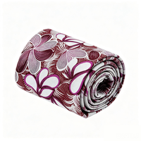 Tissu Popeline 100% Coton Imprimé Wax Africain Rayures Florales Rouges Géométriques Textile 6 Yards pour Robe de Mariée Femme Tissu Popeline Doré