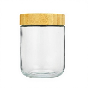 <span class=keywords><strong>Maoya</strong></span> Vente en gros – Bocal en verre scellé à chaud de 10oz, 16oz, 25oz avec couvercle à vis en bambou pour fruits secs, bonbons, biscuits, yaourts - Product Image 4