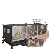 Cage à volailles extra large et robuste en acier galvanisé avec bac à fumier, anti-prédateurs, pour canards, cailles, poules, pour ferme extérieure et jardin