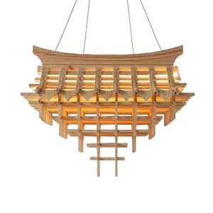 Large Wooden Chandelier other wall art wood art decor for Shopping malls Retail centers Office buildings