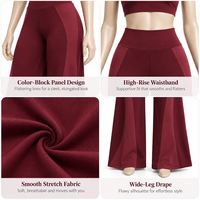 Ensemble 2 pièces pour femme en Spandex/Nylon, grande taille, respirant, léger, taille haute, dos nageur, color block, extensible dans les quatre sens, OEM ODM